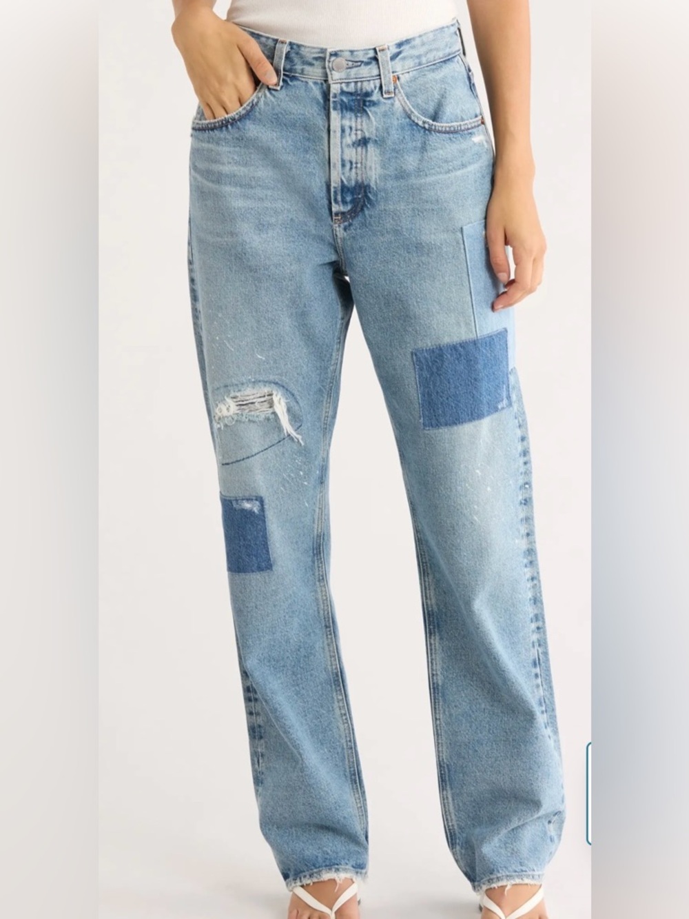 AG Kaihara Selvage denim Straight leg Patch Jeans